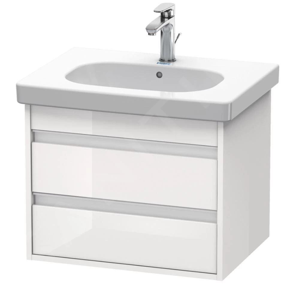 Duravit Ketho - Wastafelonderkast 480x600x455 Mm, 2 Laden, Glanzend Wit KT665002222