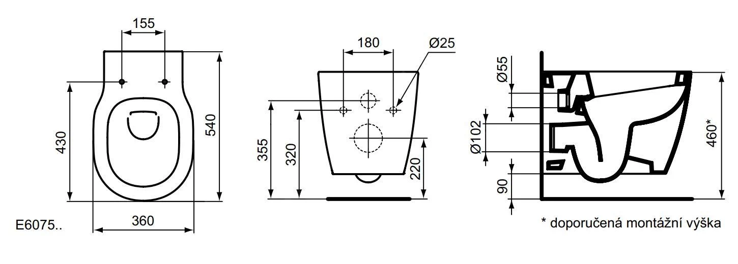 Ideal Standard Connect Freedom - Hangend Toilet Plus 6, Met Ideal Plus, Wit E6075MA - Image 2