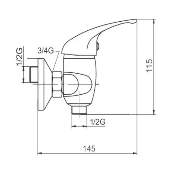 Novaservis Metalia 55 - Doucheset Met Douchekraan, Houder En Handdouche, Chroom 55060,0 - Image 2