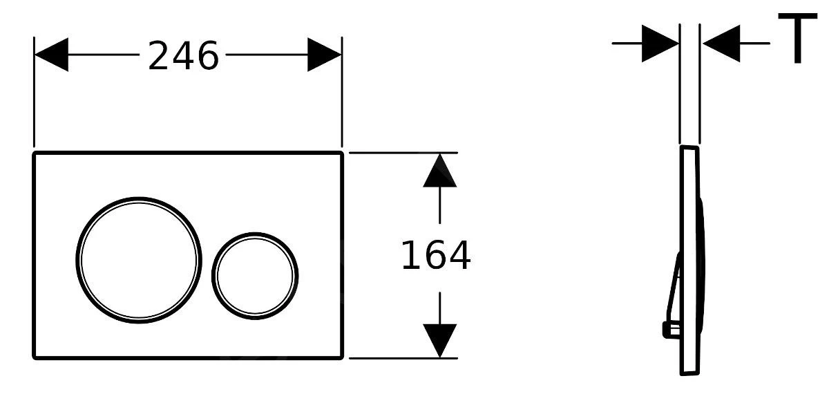 Geberit Sigma20 - Bedieningsplaat, Mat Zwart/zwart 115.882.16.1 - Image 2