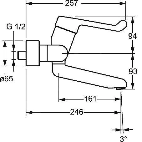 Hansa Medipro - Eengreeps Wastafelkraan, Chroom 02562202 - Image 2