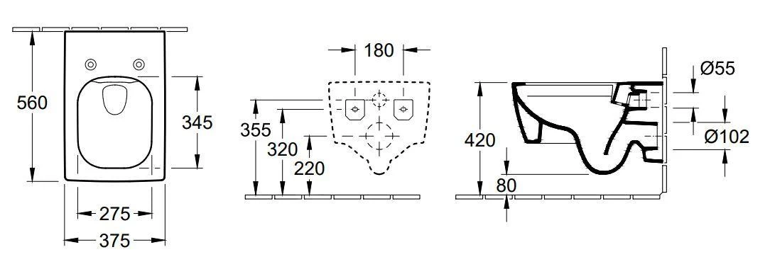 Villeroy & Boch Memento 2.0 - Wandcloset, Afvoer Achteraan, DirectFlush, CeramicPlus, Stone White 4633R0RW - Image 2