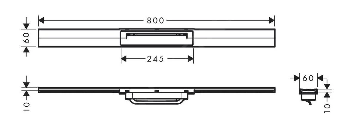 Hansgrohe RainDrain Flex - Douchegoot Met Rvs Rooster 800, Te Plaatsen In De Ruimte, Inkortbaar, Geborsteld Zwart Chroom 56044340 - Image 2