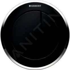 Geberit Spoelsystemen - Afstandsbediening Bedieningsplaat Type 10, Pneumatisch, Voor 2-toets Spoeling, Zwart/glanzend Chroom 116.057.KM.1