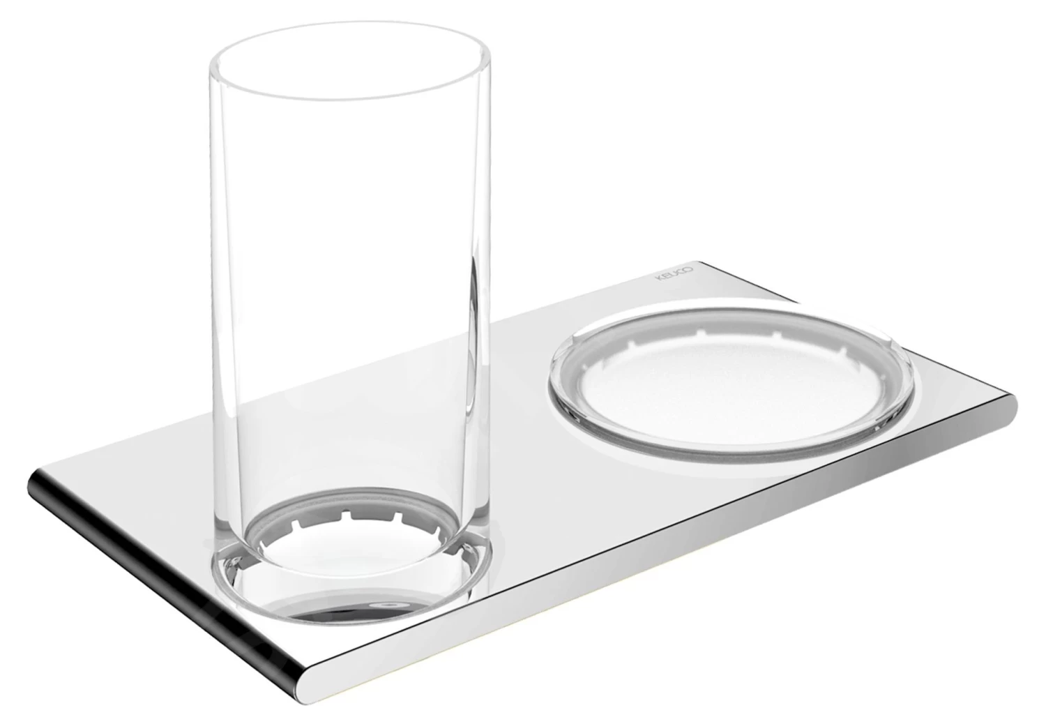 Keuco Edition 400 - Beker Met Zeepschaal Wandbevestiging, Glas/chroom 11556019000