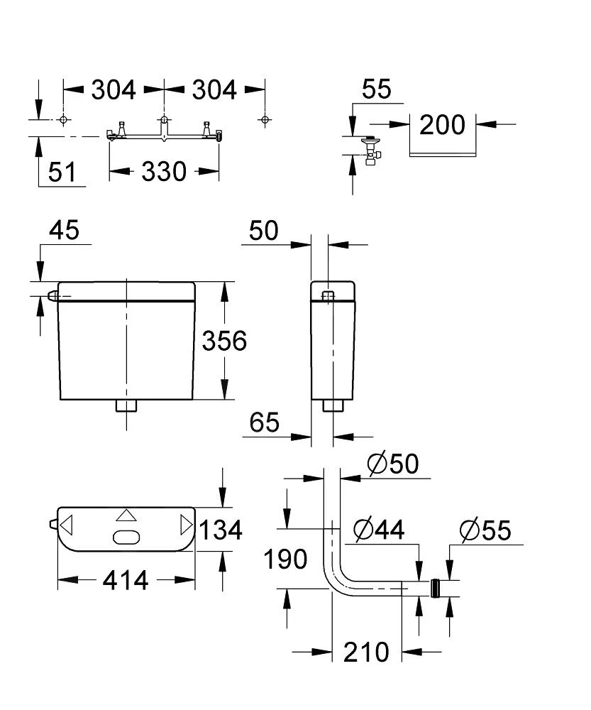 Grohe Toebehoren - Spoelreservoir 356x134mm, Alpine Wit 37355SH0 - Image 2