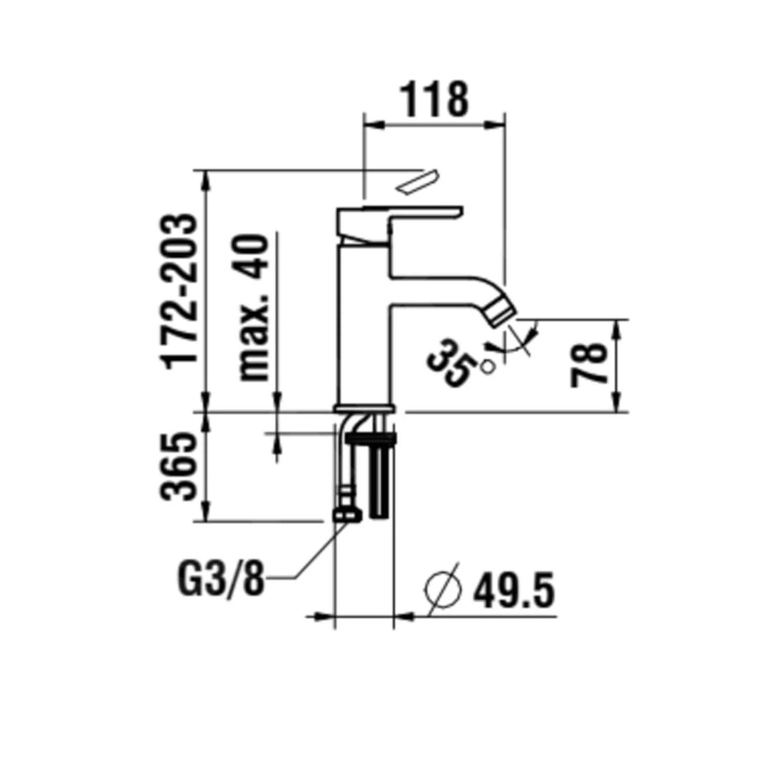 Laufen Lua - Wastafelkraan ECO+, Chroom H3110810041101 - Image 2
