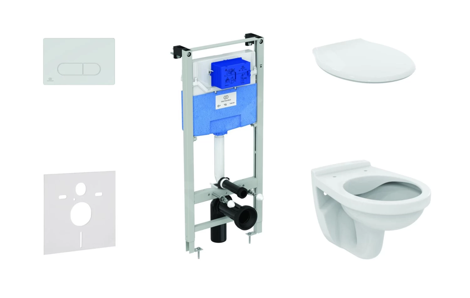 Ideal Standard ProSys - Toiletset - Inbouwreservoir, Closet Alpha Met WC-zitting, Oleas M1 Bedieningsplaat, Chroom ProSys120M SP36