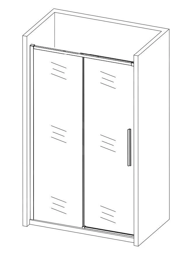 Lansanit LitLUX Slim Alvaro - Douche Schuifdeur 1200 Mm, Glanzend Aluminium/helder Glas SZD12 - Image 3