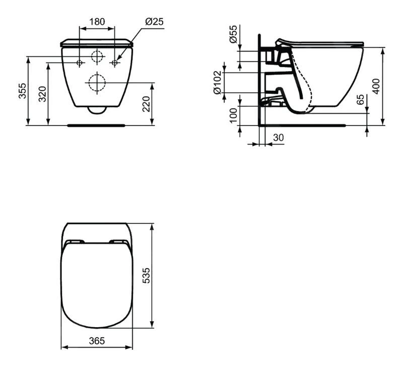 Ideal Standard Tesi - Hangend Toilet Met SoftClose Wc Bril, Aquablade, Zwart T3546V3 - Image 2