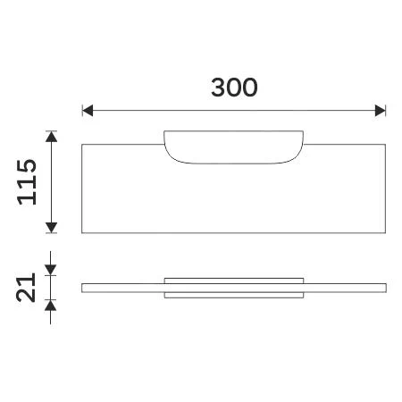 Nimco Nikau - Plank, Lengte 300 Mm, Mat Glas/chroom NK 30091B-30-26 - Image 2