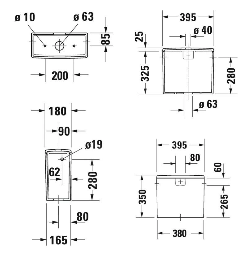 Duravit Soleil By Starck - Spoelreservoir, Zijwaterinlaat, DualFlush, WonderGliss, Wit 09450000851 - Image 2
