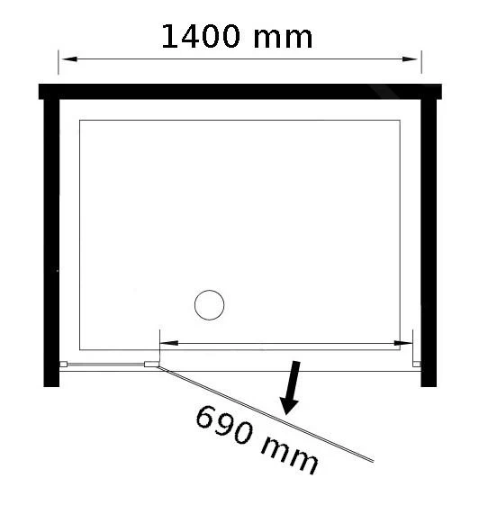 Lansanit LitLUX Slim Tadao - Pendel Douchedeur, Black Line 1400 Mm, Mat Zwart/helder Glas PD3-14-B - Image 2