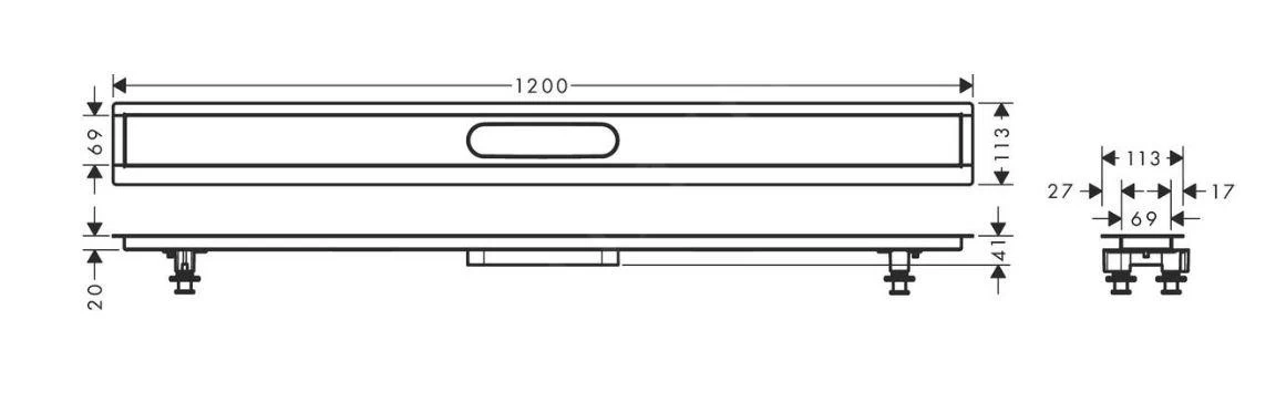 Hansgrohe UBox Universal - Installatieset Voor Douchegoten 1200, Rvs 56015180 - Image 2