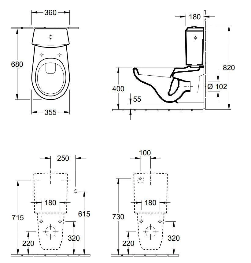 Villeroy & Boch O.novo - Hangende Toiletpot, Afvoer Achteraan, CeramicPlus, Alpine Wit 662310R1 - Image 2