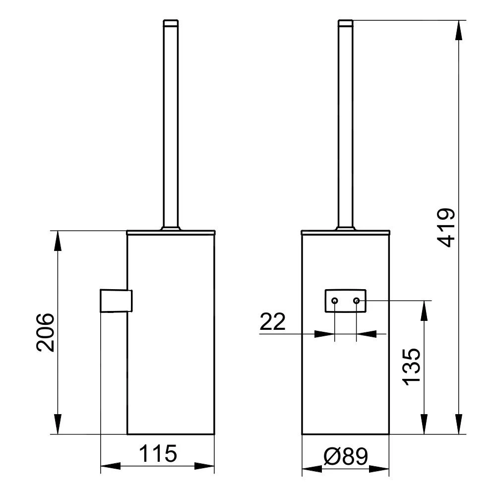 Keuco Collection Moll - WC-borstel Met Houder, Wit/chroom 12769010100 - Image 2