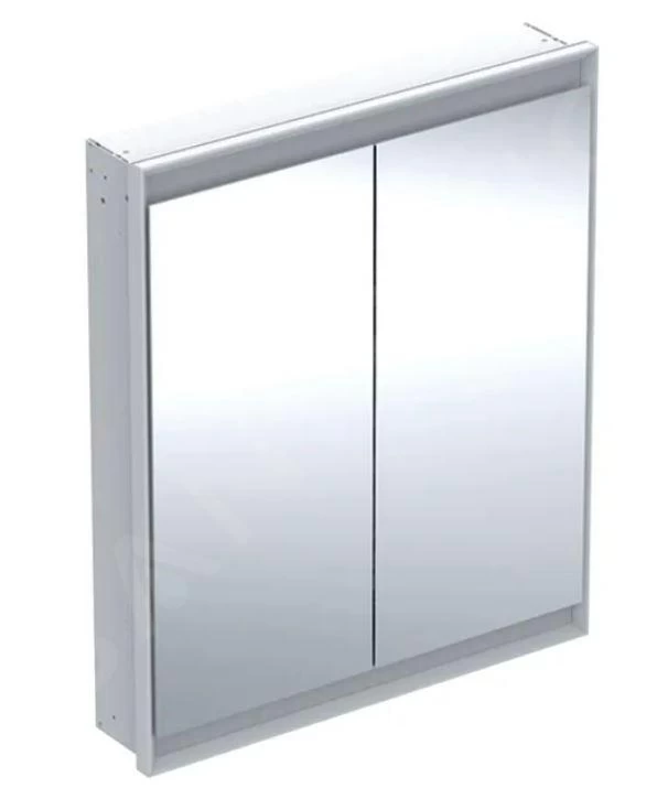 Geberit ONE - Spiegelkast Met LED-verlichting, 750x900x150 Mm, 2 Deuren, Inbouw, Aluminium 505.802.00.1