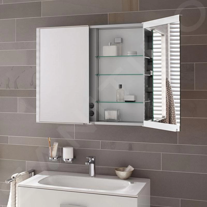 Keuco Royal Match - Spiegelkast Met LED-verlichting, Inbouw, 650x700x149 Mm, Zilver Geanodiseerd 12811171311 - Image 5