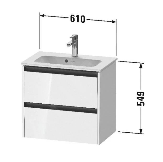 Duravit Ketho.2 - Wastafelkast 549x610x390 Mm, 2 Laden, Grafiet Mat K25255049490000 - Image 2