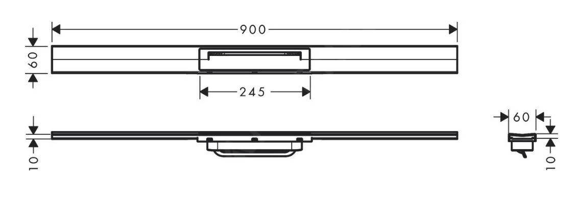 Hansgrohe RainDrain Flex - Douchegoot Met Rvs Rooster 900, Te Plaatsen In De Ruimte, Inkortbaar, Geborsteld Rvs 56045800 - Image 2