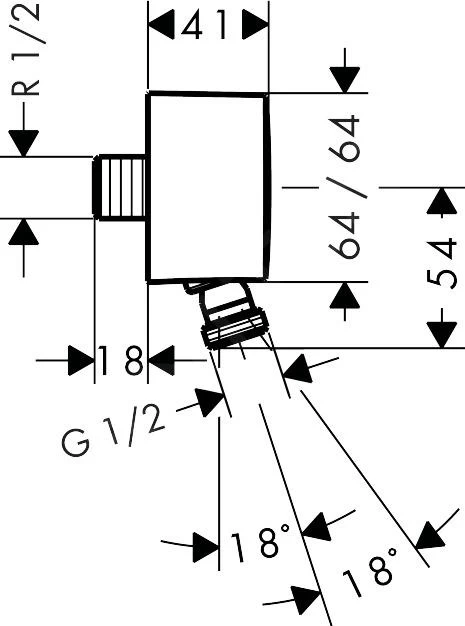 Hansgrohe PuraVida - Fixfit Slangaansluitknie Met Terugslagklep En Kogelgewricht, Chroom 27414000 - Image 2