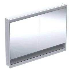 Geberit ONE - Spiegelkast Met LED-verlichting, 1200x900x150 Mm, 2 Deuren, Met Nis, Inbouw, Aluminium 505.825.00.1