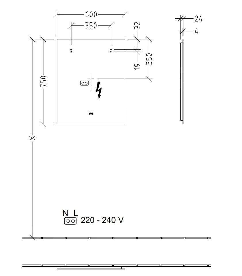 Villeroy & Boch More To See Lite - Spiegel Met LED-verlichting, 600x750x24 Mm A4596000 - Image 2
