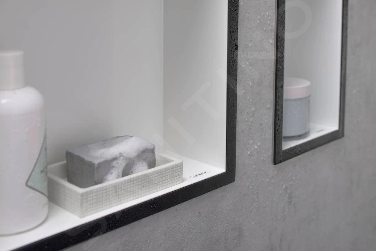 Hansgrohe XtraStoris Individual - Inbouwnis Met Designlijst, 300x150x100 Mm, Geborsteld Rvs/geborsteld Zwart Chroom 56094340 - Image 3