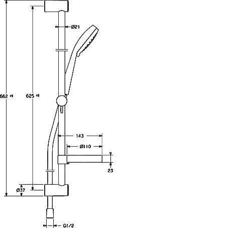 Hansa Prisma - Doucheset Met Thermostaat, ECO, Chroom 48080121 - Image 2