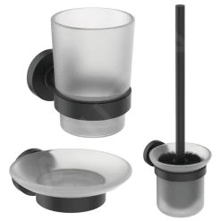 Ideal Standard IOM - Set Badkameraccessoires, Mat Glas/zwart A9245XG