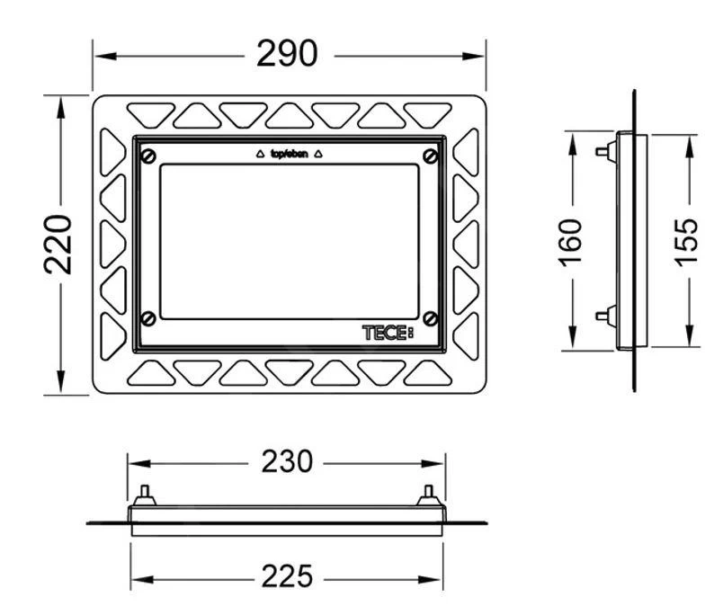 Tece TECEnow - Montageframe Voor Vlakke Inbouw Van Bedieningsplaten, Glazend Chroom 9240649 - Image 2