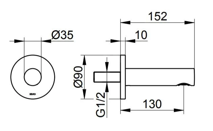 Keuco IXMO - Baduitloop, Aluminium 59545170001 - Image 2