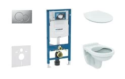 Geberit Duofix - Set Inbouwreservoir, Closet Alpha Met WC-zitting, Bedieningsplaat Sigma01, Mat Chroom 111.300.00.5 ND3