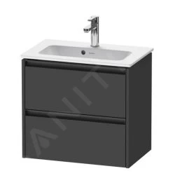 Duravit Ketho.2 - Wastafelkast 549x610x390 Mm, 2 Laden, Grafiet Mat K25255049490000