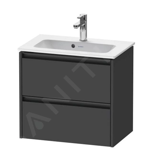 Duravit Ketho.2 - Wastafelkast 549x610x390 Mm, 2 Laden, Grafiet Mat K25255049490000