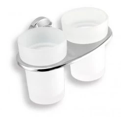 Novaservis Metalia 11 - Dubbele Tandenborstel- En Tandpastahouder, Glas/chroom 0157,0