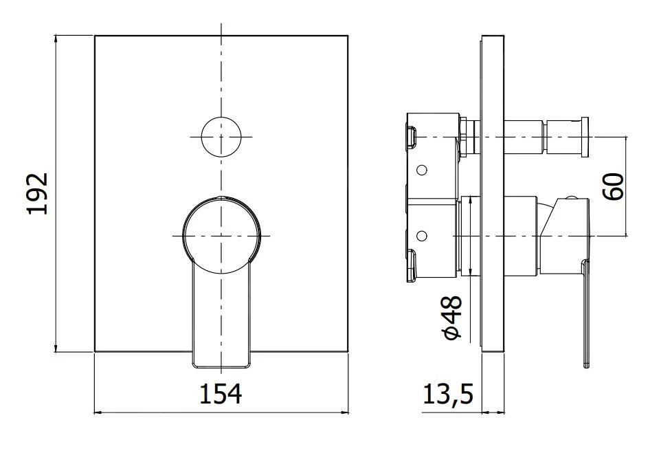 Paffoni Tango - Inbouwkraan Voor 2 Uitgangen, Chroom TABOX015CR - Image 2