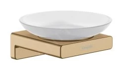 Hansgrohe AddStoris - Zeepschaal Met Houder, Mat Glas/geborsteld Brons 41746140