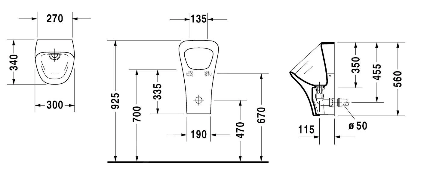Duravit DuraStyle - Urinoir, Waterloos, HygieneGlaze, Wit 2808302000 - Image 2