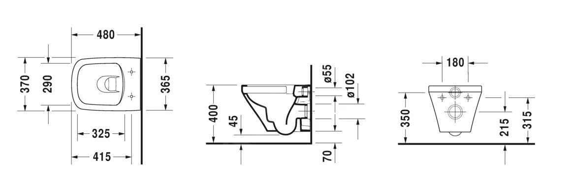 Duravit DuraStyle - Compact Wandcloset, Softclose WC-zitting, Rimless, Alpine Wit 45710900A1 - Image 2