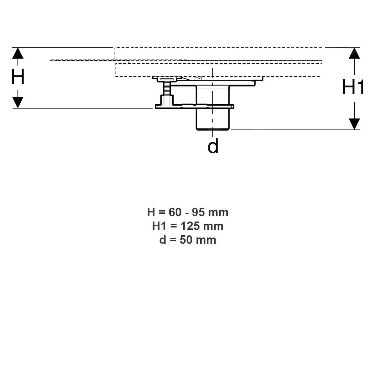 Geberit Setaplano - Afvoerset Voor Douchebakken, Met 4 Poten, Zonder Sifon, Installatie In De Vloer 154.030.00.1 - Image 2