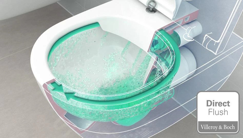 Villeroy & Boch Memento 2.0 - Wandcloset, Afvoer Achteraan, DirectFlush, CeramicPlus, Stone White 4633R0RW - Image 5