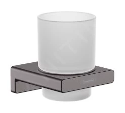 Hansgrohe AddStoris - Tandenborstelhouder, Mat Glas/geborsteld Zwart Chroom 41749340