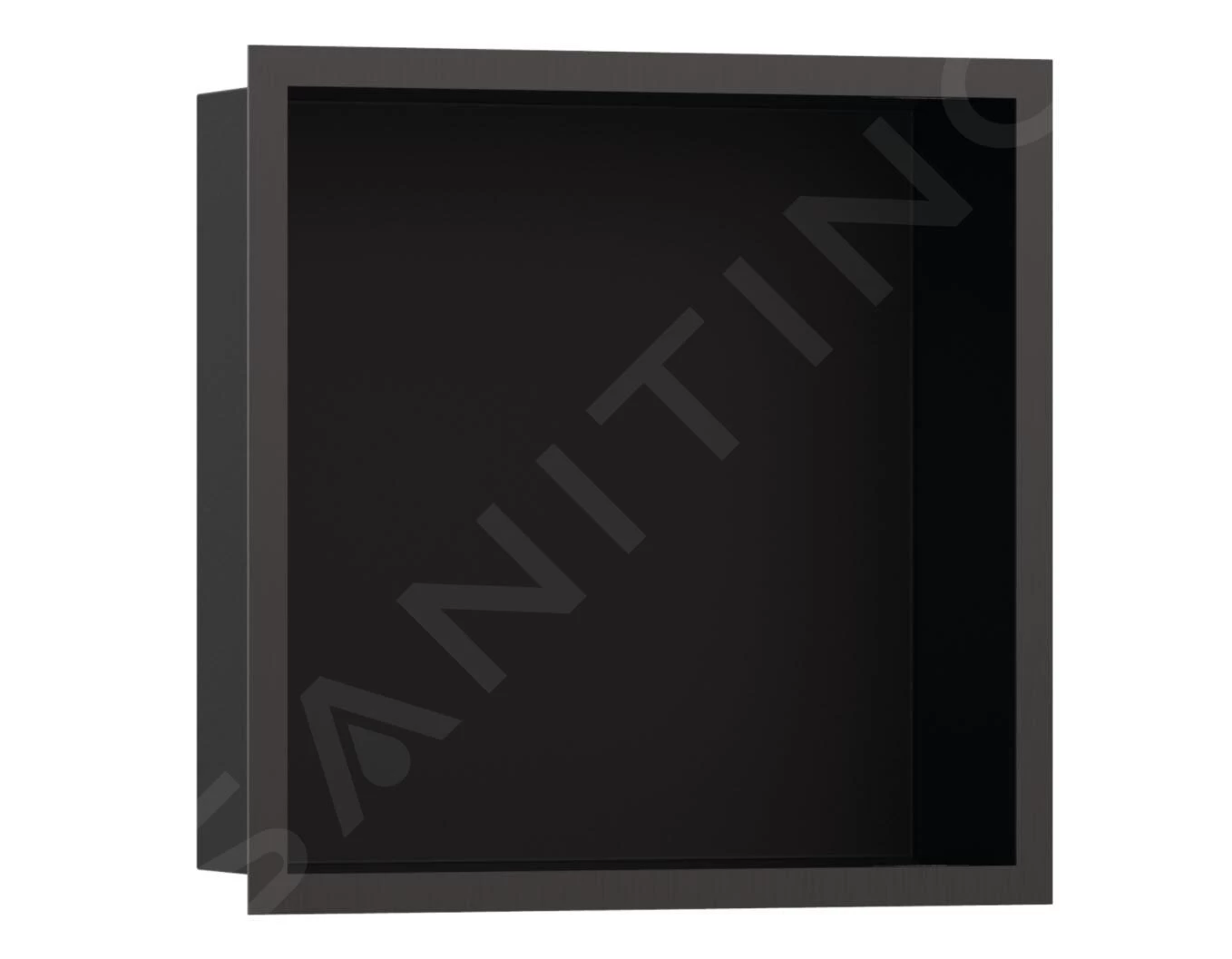 Hansgrohe XtraStoris Individual - Inbouwnis Met Designlijst, 300x300x100 Mm, Mat Zwart/geborsteld Zwart Chroom 56098340