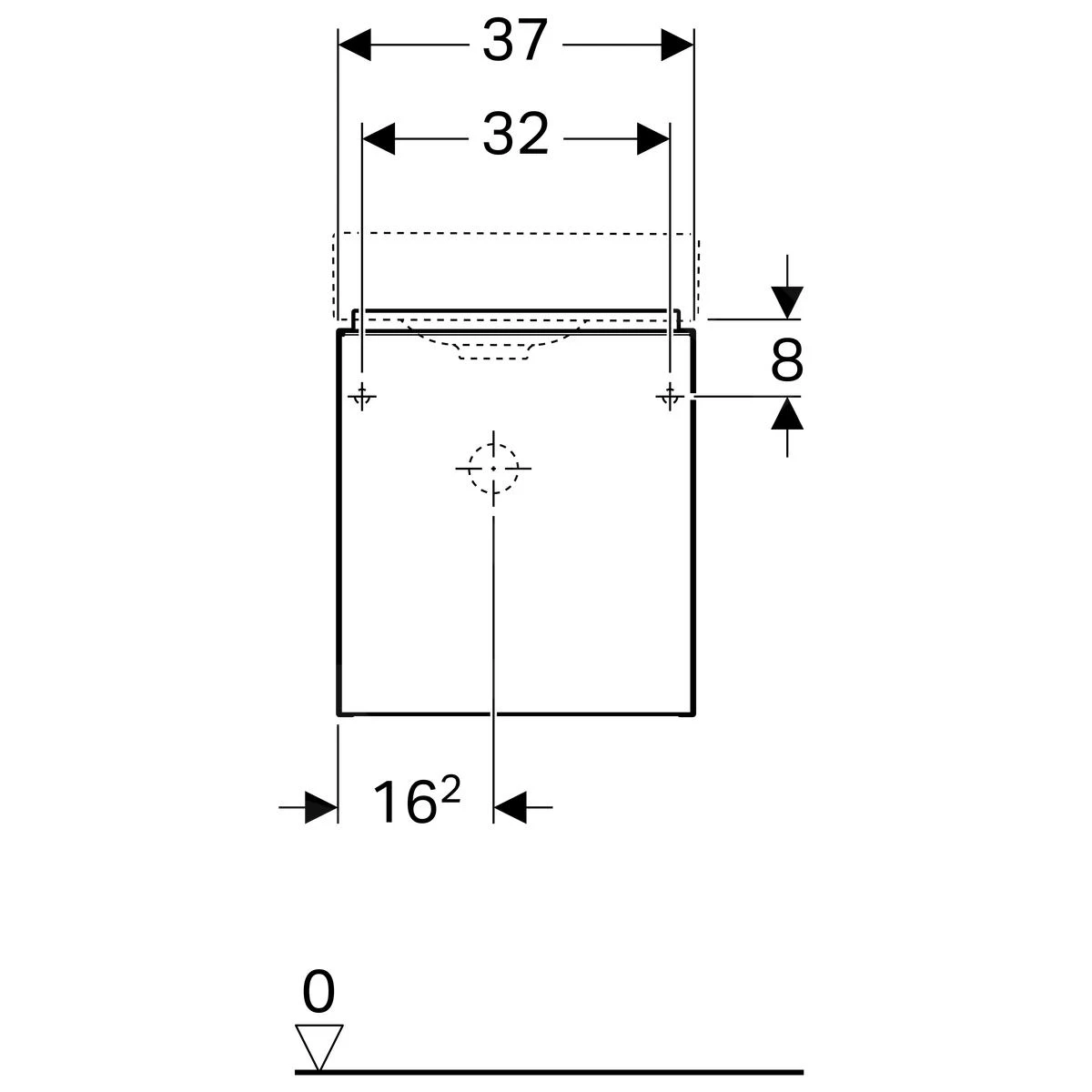 Geberit ICon - Fontein Onderkast, 370x412x261 Mm, Glanzend Wit 840037000 - Image 2