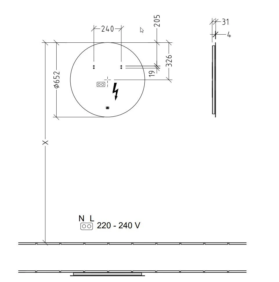 Villeroy & Boch More To See Lite - Spiegel Met LED-verlichting, Diameter 650 Mm A4606800 - Image 2