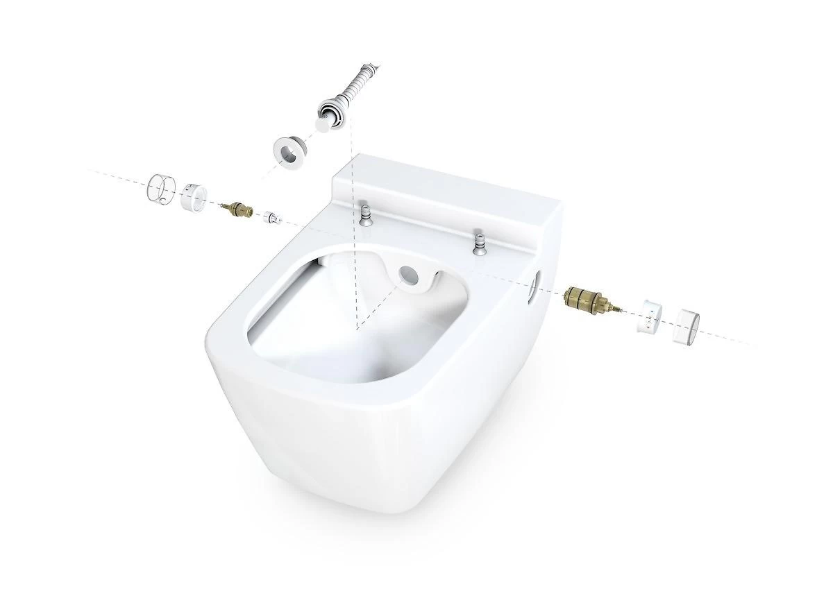 Geberit Kombifix - Inbouwreservoir Voor Hangend Toilet Met SIGMA01 Bedieningsknop, Mat Chroom + Tece One - Hangend Douche-wc En Wc-bril, Rimless, SoftClose 110.302.00.5 NT3 - Image 8