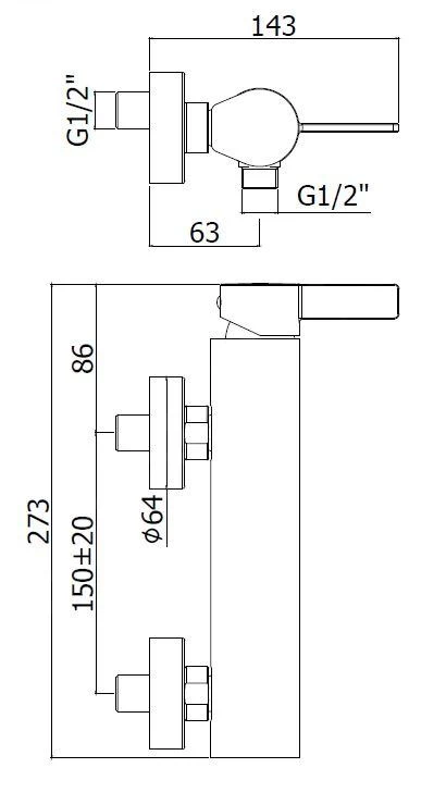 Paffoni Rock - Douchekraan, Rvs RO168ST - Image 2