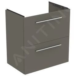 Ideal Standard I.Life S - Wastafelonderkast, 600x375x630 Mm, 2 Laden, Mat Kwartsgrijs T5293NG