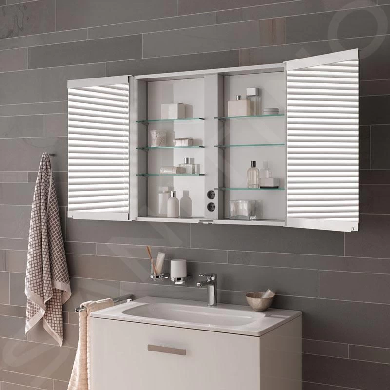 Keuco Royal Match - Spiegelkast Met LED-verlichting, Inbouw, 650x700x149 Mm, Zilver Geanodiseerd 12811171311 - Image 6